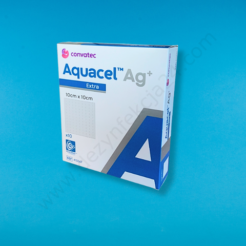 Aquacel Ag + Extra - opatrunek hydrowłóknisty 10 x 10 cm (10 szt.) - ConvaTec