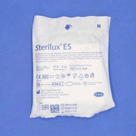 Kompresy gazowe 17. nitkowe 8. warst. Sterilux ES 5 x 5 cm (5 szt.) sterylne - Hartmann